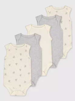 Cream & Grey Bodysuits 5 Pack 2-3 Years
