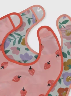 Floral & Strawberry Bibs 2 Pack One Size
