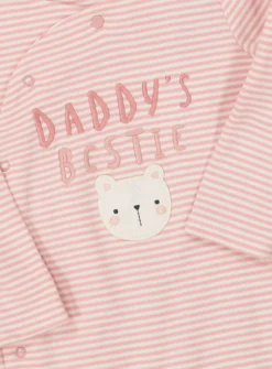 Pink Stripe Daddy's Bestie Sleepsuit 12-18 Months