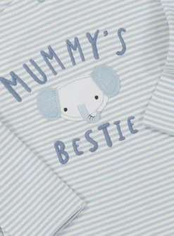 Blue Stripe Mummy's Bestie Sleepsuit 9-12 Months