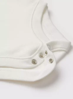 White Teddy Bear S Initial Bodysuit - 6-9 Months