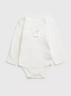 White Aquarius Zodiac Bodysuit - Newborn