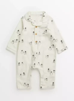 White Penguin Print Romper 18-24 Months