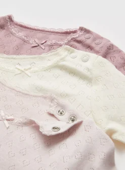 Lavender Ribbed Bodysuit 3 Pack 6-9 Months