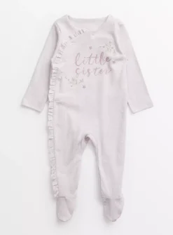 Pink Little Sister Slogan Sleepsuit 18-24 Months