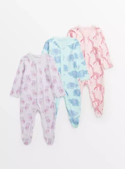 Bright Animal Sleepsuit 3 Pack 3-6 Months