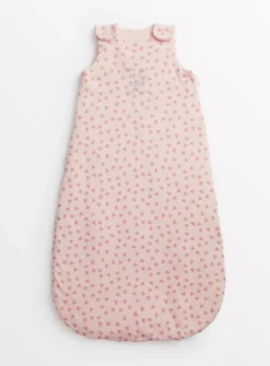Heart Print Pink 2.5 Tog Sleeping Bag 0-6 Months