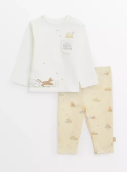 Disney Winnie The Pooh Yellow Waffle Pyjamas 3-6 Months