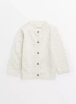 White Dobby Cardigan Up To 3 Mths