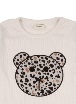 TURTLEDOVE LONDON Leopard Animal Jacquard Applique Bear Top 0-6 Month
