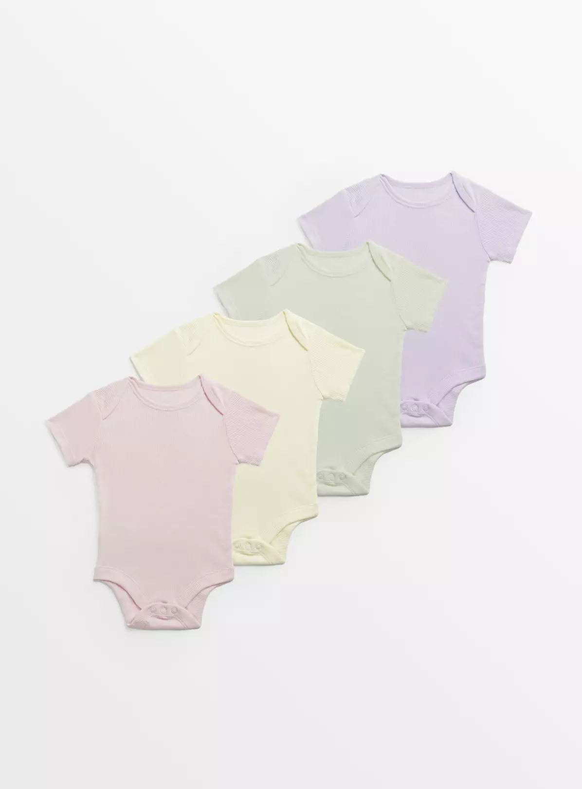 Pastel Ribbed Bodysuits 4 Pack 6-9 Months
