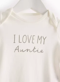 I Love My Auntie White Bodysuit 6-9 Months