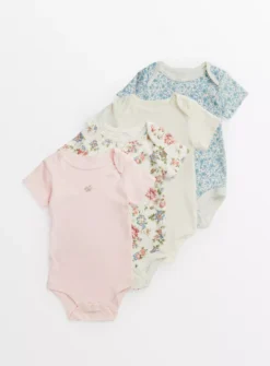Floral Print Bodysuits 4 Pack 3-6 Months