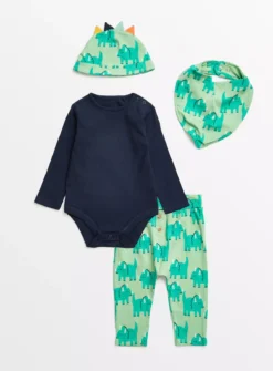Dino Print 4-Piece Starter Set Up To 3 Mths