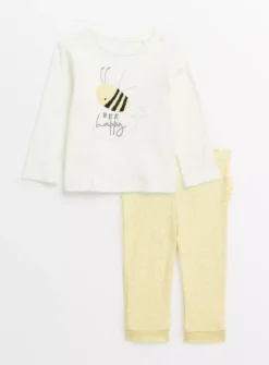 Bee Happy Yellow Pyjamas 6-9 Months