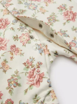 Floral Printed Short Sleeve Rompers 3 Pack6-9 Months