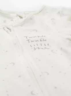 Cream Twinkle Twinkle Sleepsuit 2 Pack 3-6 Months
