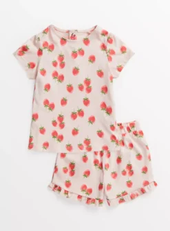 Strawberry Print T-Shirt & Shorts Set 6-9 Months