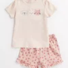 Pink Animal Face T-Shirt & Shorts Set 3-6 Months
