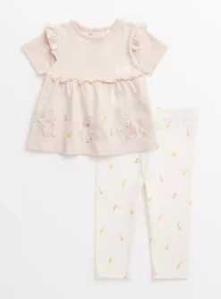 Disney Peter Rabbit Pink Frill Top & Leggings Set 6-9 Months