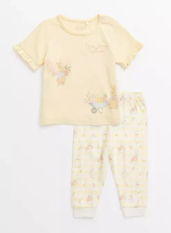 Peter Rabbit Yellow Check Pyjamas 9-12 Months