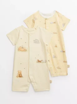 Disney Winnie The Pooh Rompers 2 Pack Up To 3 Mths
