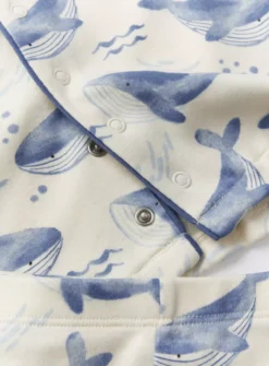 Whale Print Traditional Short Sleeve Pyjamas 9-12 Months