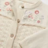 Cream Floral Pointelle Cardigan Up To 3 Mths