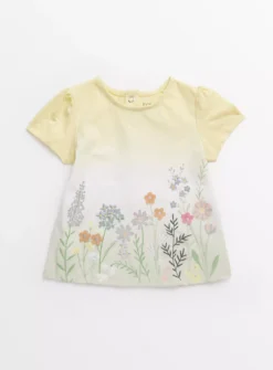 Yellow Ombre Floral T-Shirt 12-18 Months