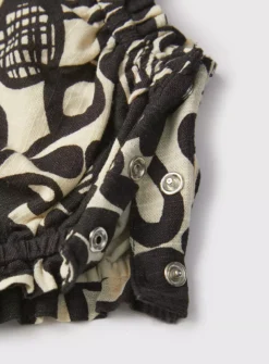 Tu X Scion Mini Me Monochrome Kukkia Woven Romper 3-6 Months