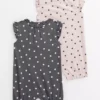 Pink & Charcoal Spot Romper 2 Pack 9-12 Months